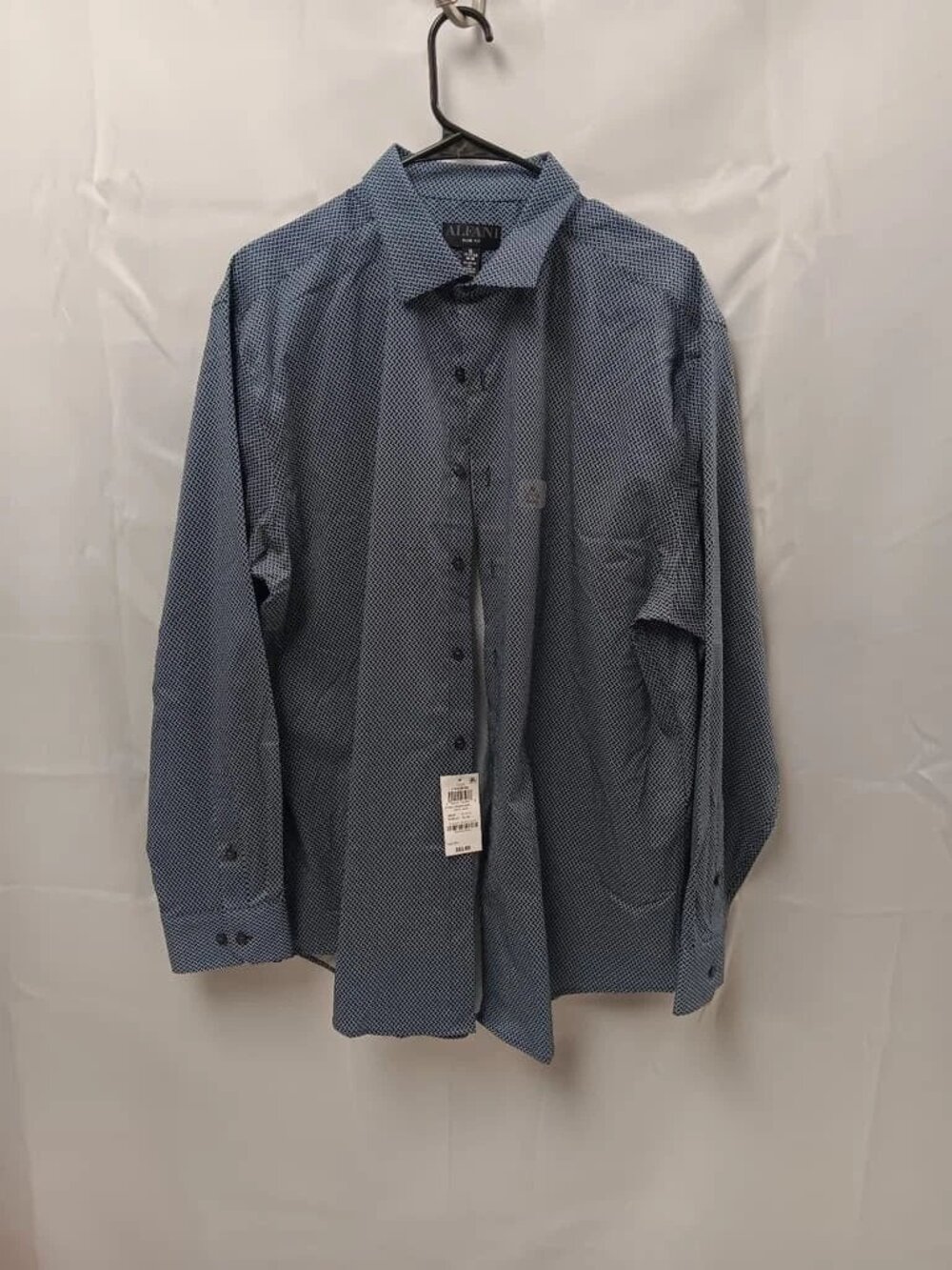 Men's Grey & White Alfani Dress Shirt XL 17-17 1/2 34-35 ORG $65 NWT (rack 1)